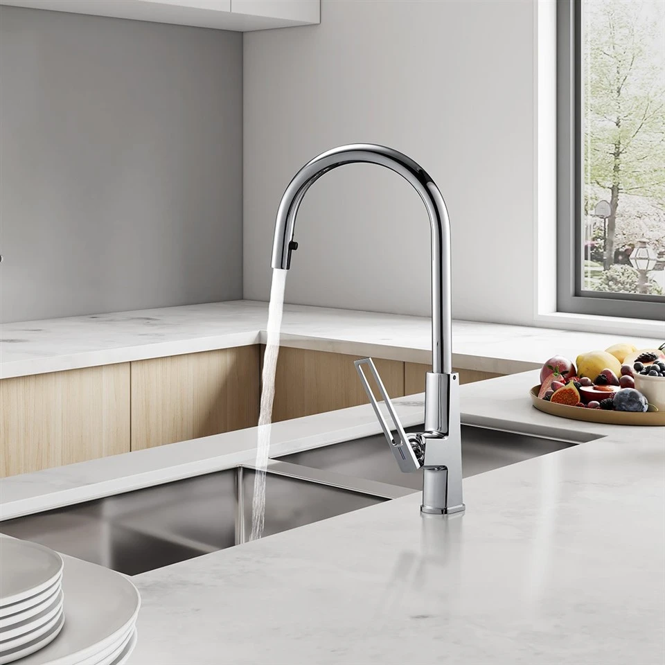gooseneck Single Hole Kitchen Faucet2